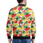 Tropical Fruit Leaf Pattern Print Men's Bomber Jacket