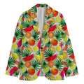 Tropical Fruit Leaf Pattern Print Men's Cotton Blazer