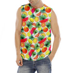 Tropical Fruit Leaf Pattern Print Men's Fitness Tank Top