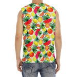 Tropical Fruit Leaf Pattern Print Men's Fitness Tank Top