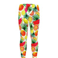 Tropical Fruit Leaf Pattern Print Men's Leggings