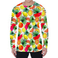 Tropical Fruit Leaf Pattern Print Men's Long Sleeve T-Shirt