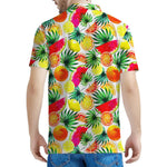Tropical Fruit Leaf Pattern Print Men's Polo Shirt