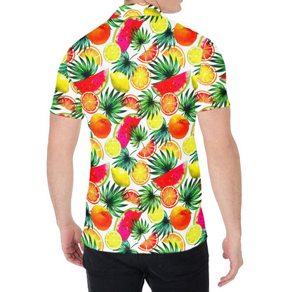 Tropical Fruit Leaf Pattern Print Men's Shirt