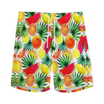 Tropical Fruit Leaf Pattern Print Men's Sports Shorts