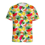 Tropical Fruit Leaf Pattern Print Men's Sports T-Shirt