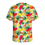 Tropical Fruit Leaf Pattern Print Men's Sports T-Shirt