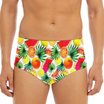Tropical Fruit Leaf Pattern Print Men's Triangle Swim Briefs