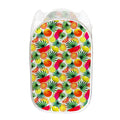 Tropical Fruit Leaf Pattern Print Mesh Laundry Hamper