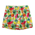 Tropical Fruit Leaf Pattern Print Mesh Shorts
