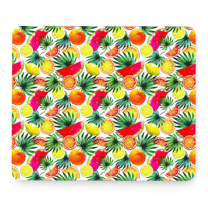 Tropical Fruit Leaf Pattern Print Mouse Pad