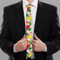 Tropical Fruit Leaf Pattern Print Necktie