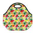 Tropical Fruit Leaf Pattern Print Neoprene Lunch Bag