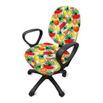 Tropical Fruit Leaf Pattern Print Office Chair Cover