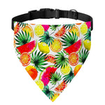 Tropical Fruit Leaf Pattern Print Over The Collar Dog Bandana
