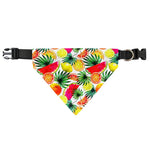 Tropical Fruit Leaf Pattern Print Over The Collar Dog Bandana