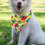 Tropical Fruit Leaf Pattern Print Over The Collar Dog Bandana