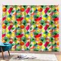 Tropical Fruit Leaf Pattern Print Pencil Pleat Curtains