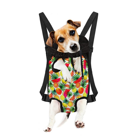 Tropical Fruit Leaf Pattern Print Pet Carrier Backpack