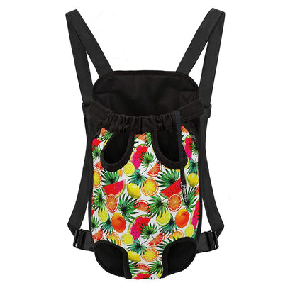 Tropical Fruit Leaf Pattern Print Pet Carrier Backpack