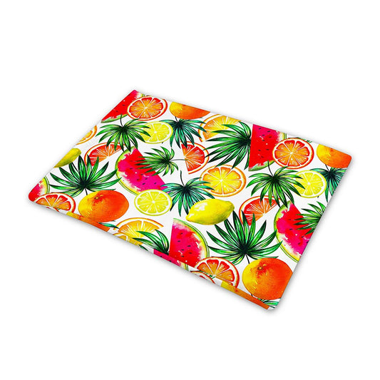 Tropical Fruit Leaf Pattern Print Pet Cooling Mat Cover