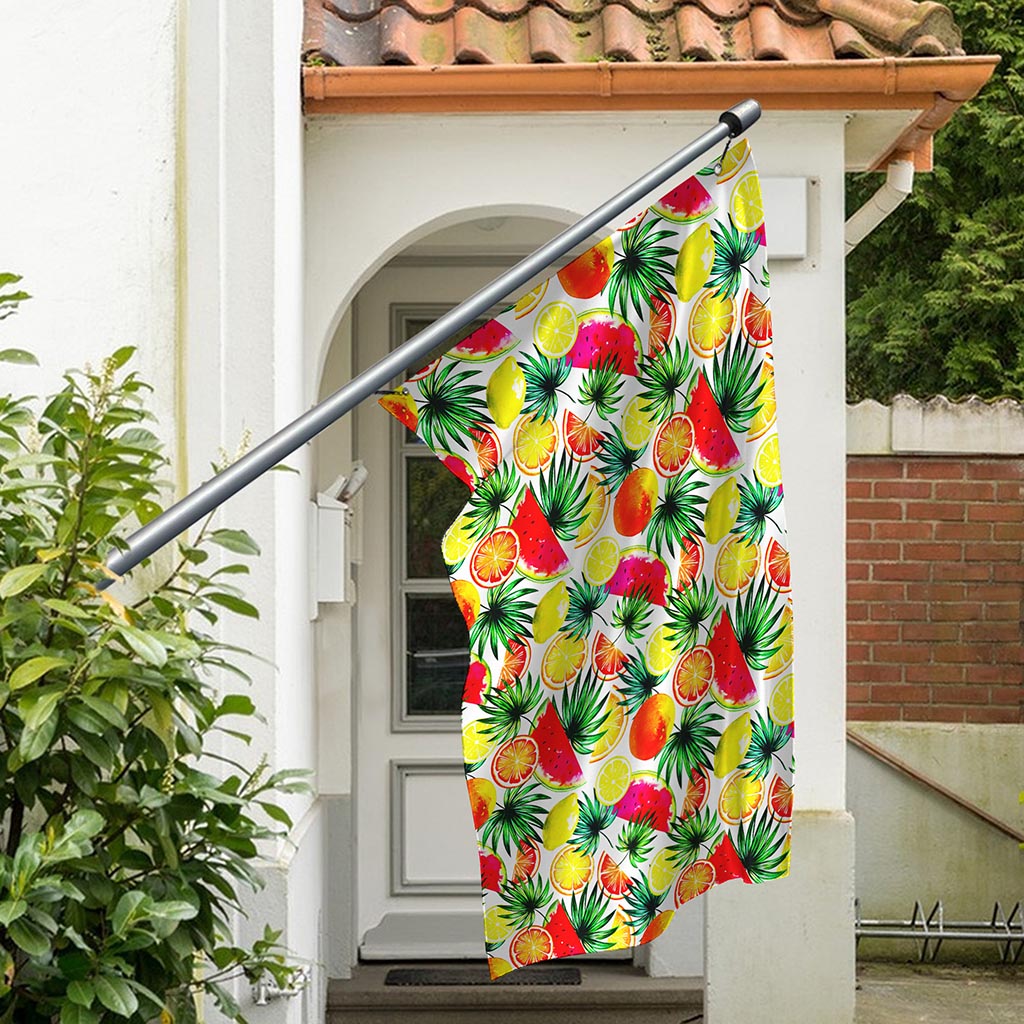 Tropical Fruit Leaf Pattern Print Polyester Flag