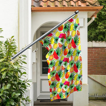 Tropical Fruit Leaf Pattern Print Polyester Flag