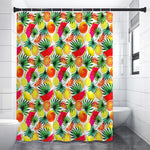 Tropical Fruit Leaf Pattern Print Premium Shower Curtain