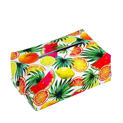 Tropical Fruit Leaf Pattern Print Rectangle Tissue Box Cover