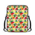 Tropical Fruit Leaf Pattern Print Rectangular Crossbody Bag