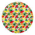 Tropical Fruit Leaf Pattern Print Round Blanket