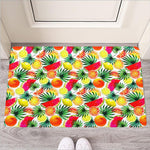 Tropical Fruit Leaf Pattern Print Rubber Doormat