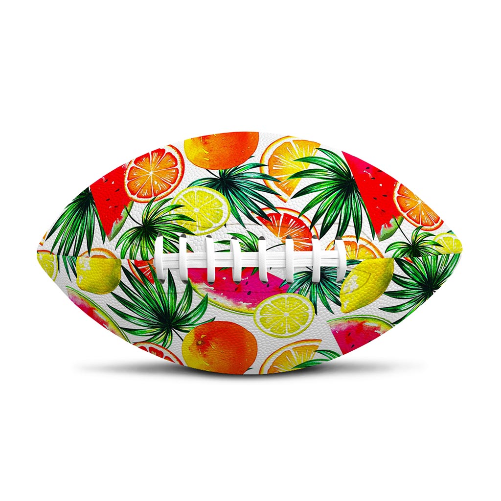 Tropical Fruit Leaf Pattern Print Rugby Ball