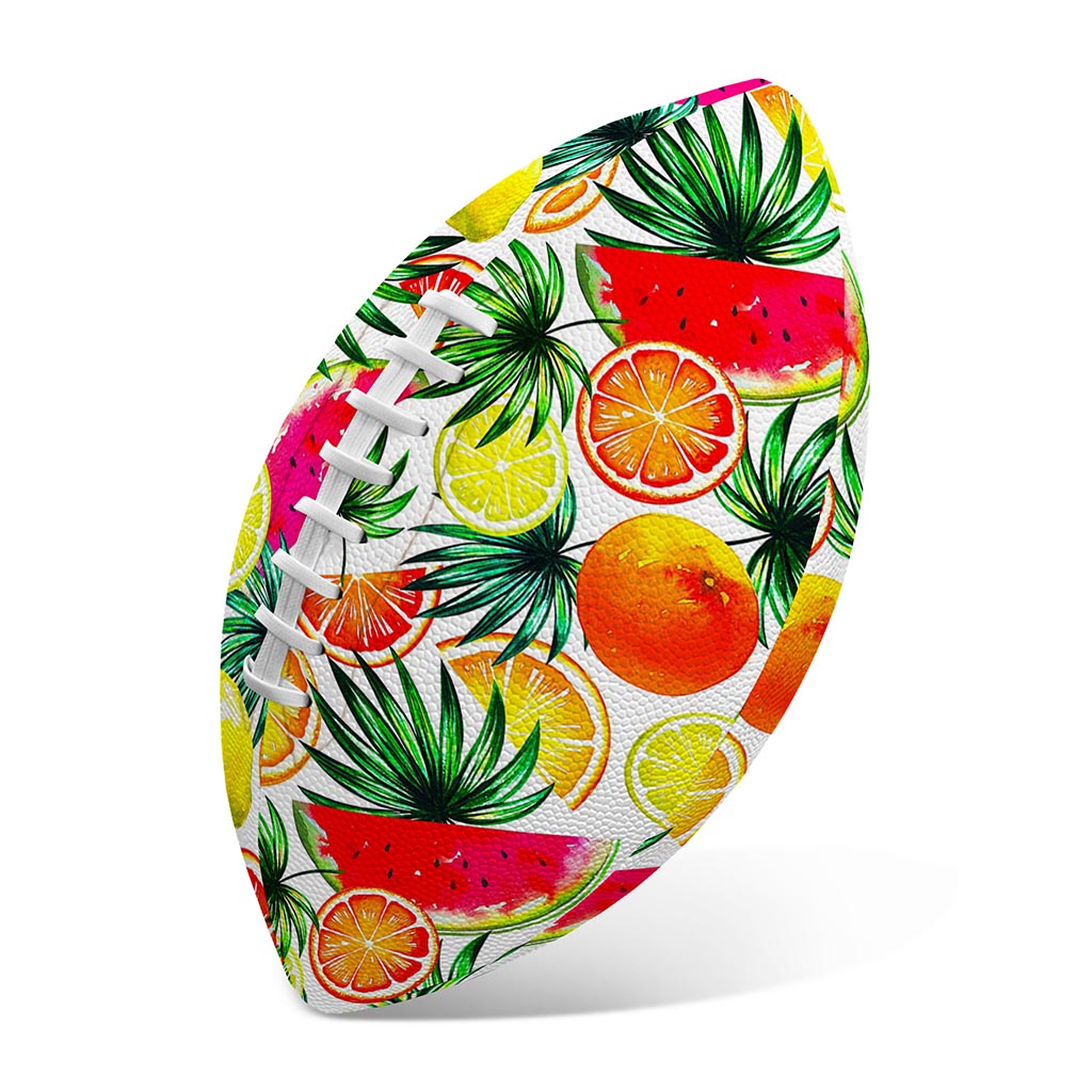 Tropical Fruit Leaf Pattern Print Rugby Ball