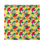 Tropical Fruit Leaf Pattern Print Silk Bandana