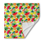Tropical Fruit Leaf Pattern Print Silk Bandana