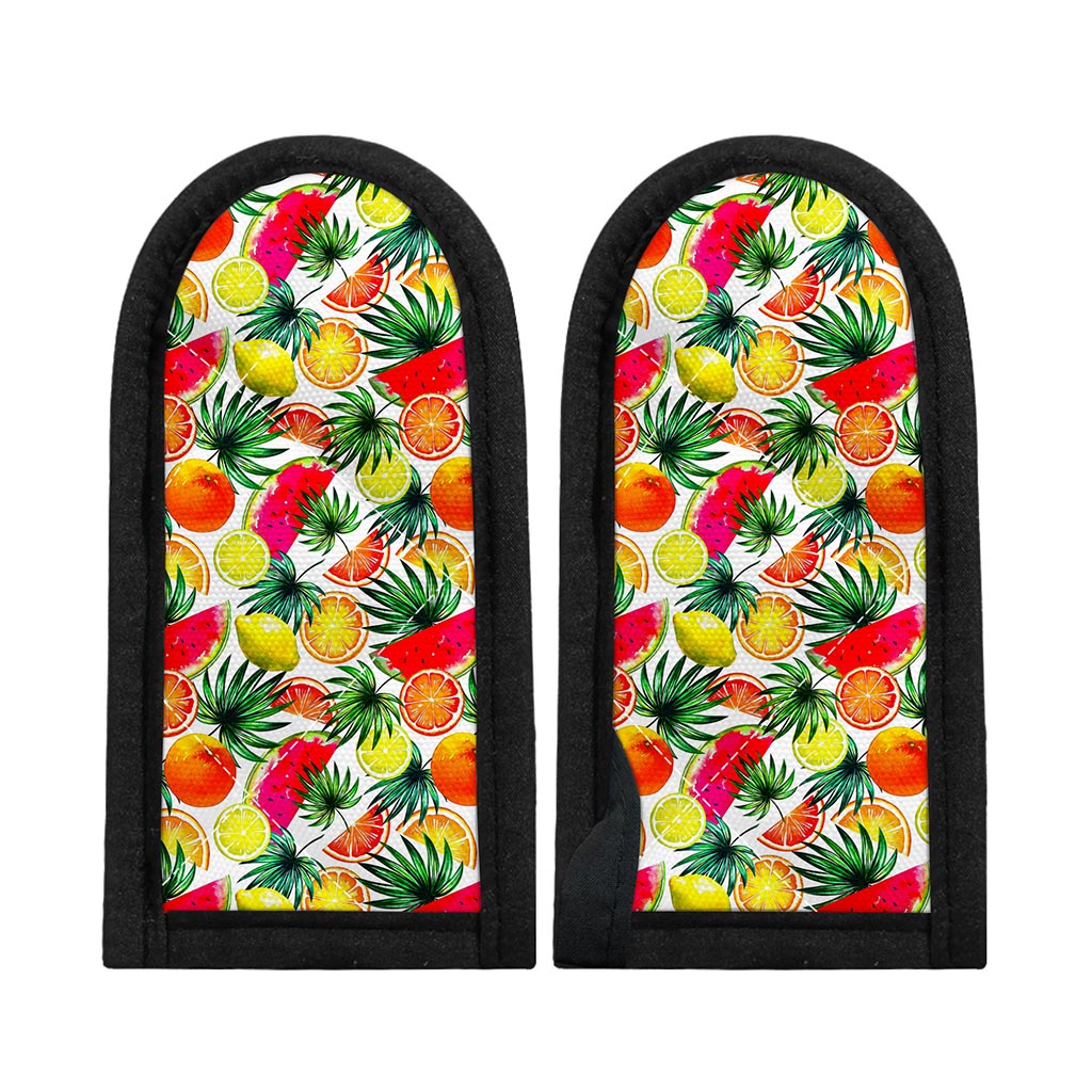 Tropical Fruit Leaf Pattern Print Skillet Handle Cover