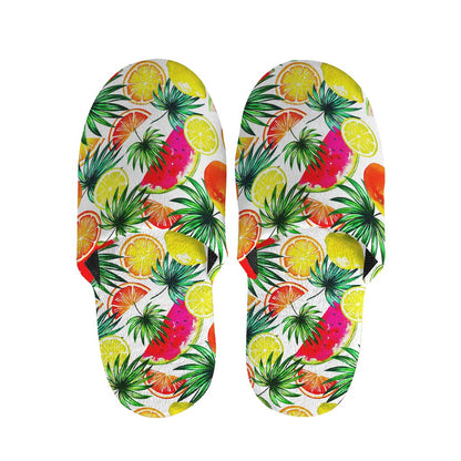 Tropical Fruit Leaf Pattern Print Slippers