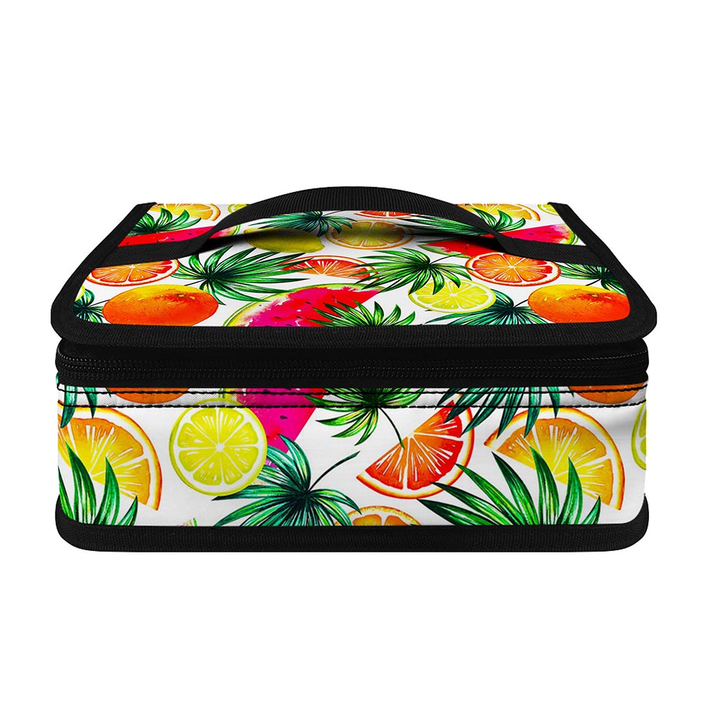 Tropical Fruit Leaf Pattern Print Small Lunch Bag