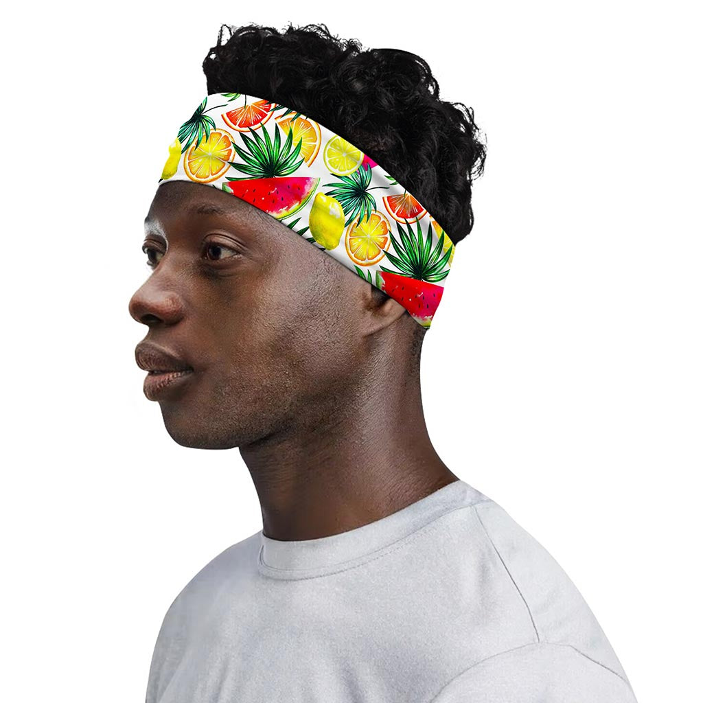 Tropical Fruit Leaf Pattern Print Sports Headband