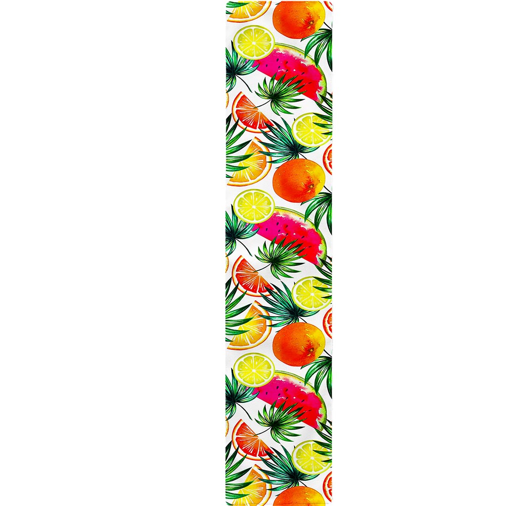 Tropical Fruit Leaf Pattern Print Table Runner