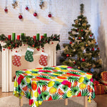 Tropical Fruit Leaf Pattern Print Tablecloth