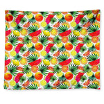 Tropical Fruit Leaf Pattern Print Tapestry