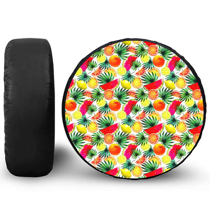 Tropical Fruit Leaf Pattern Print Tire Cover