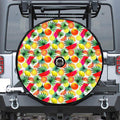 Tropical Fruit Leaf Pattern Print Tire Cover With Camera Hole