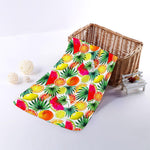 Tropical Fruit Leaf Pattern Print Towel
