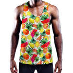 Tropical Fruit Leaf Pattern Print Training Tank Top