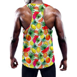 Tropical Fruit Leaf Pattern Print Training Tank Top