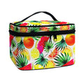 Tropical Fruit Leaf Pattern Print Travel Makeup Bag