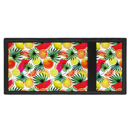 Tropical Fruit Leaf Pattern Print Trifold Wallet